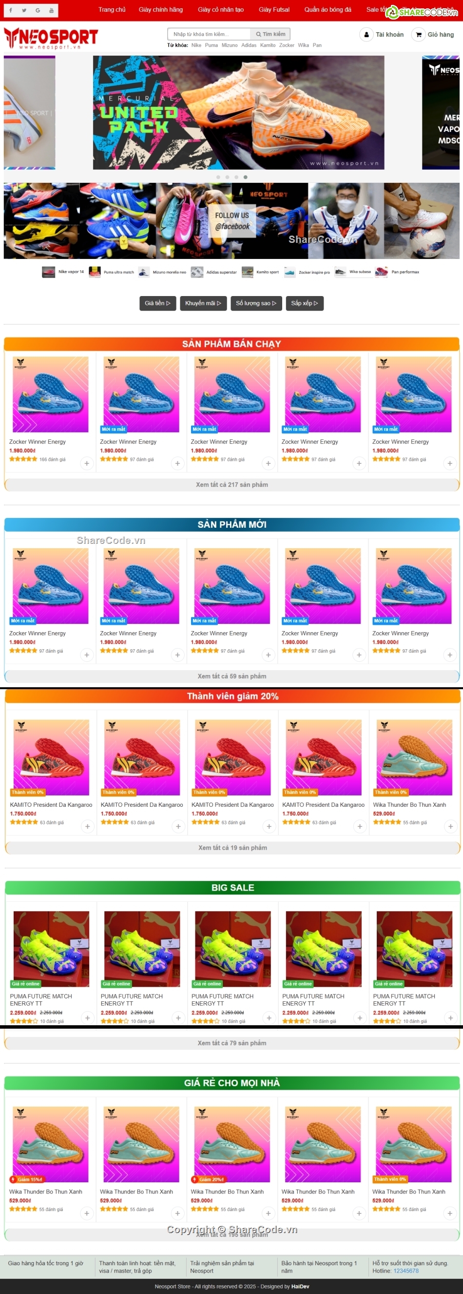Website ban giay the thao,website ban giay da bong,website bán giày thể thao,website bán giay đá bóng,website shop ban giay the thao sport